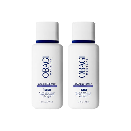Obagi Nu-Derm Gentle Cleanser bottle front for sensitive skin use.