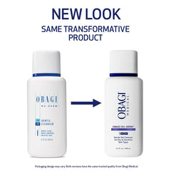 Obagi Nu-Derm Gentle Cleanser dispensing pump shows easy, mess-free application.