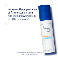 Obagi Professional-C Peptide Complex Serum dropper demonstrates easy application for even skin tone.