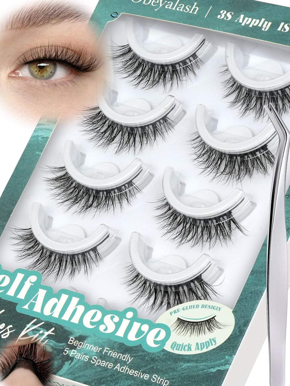 Obeyalash cat eye lashes with black band for quick daily wear