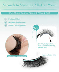 Obeyalash wispy lashes creating a defined cat-eye look