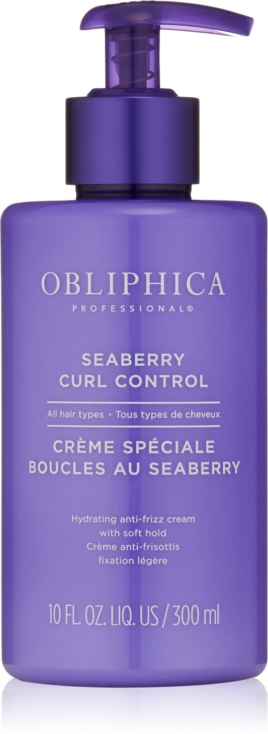 Obliphica Seaberry Curl Control Cream bottle for frizz-free curls