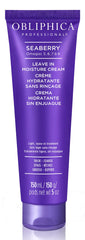 Obliphica Seaberry Leave-In bottle delivering anti-frizz hydration for daily styling.