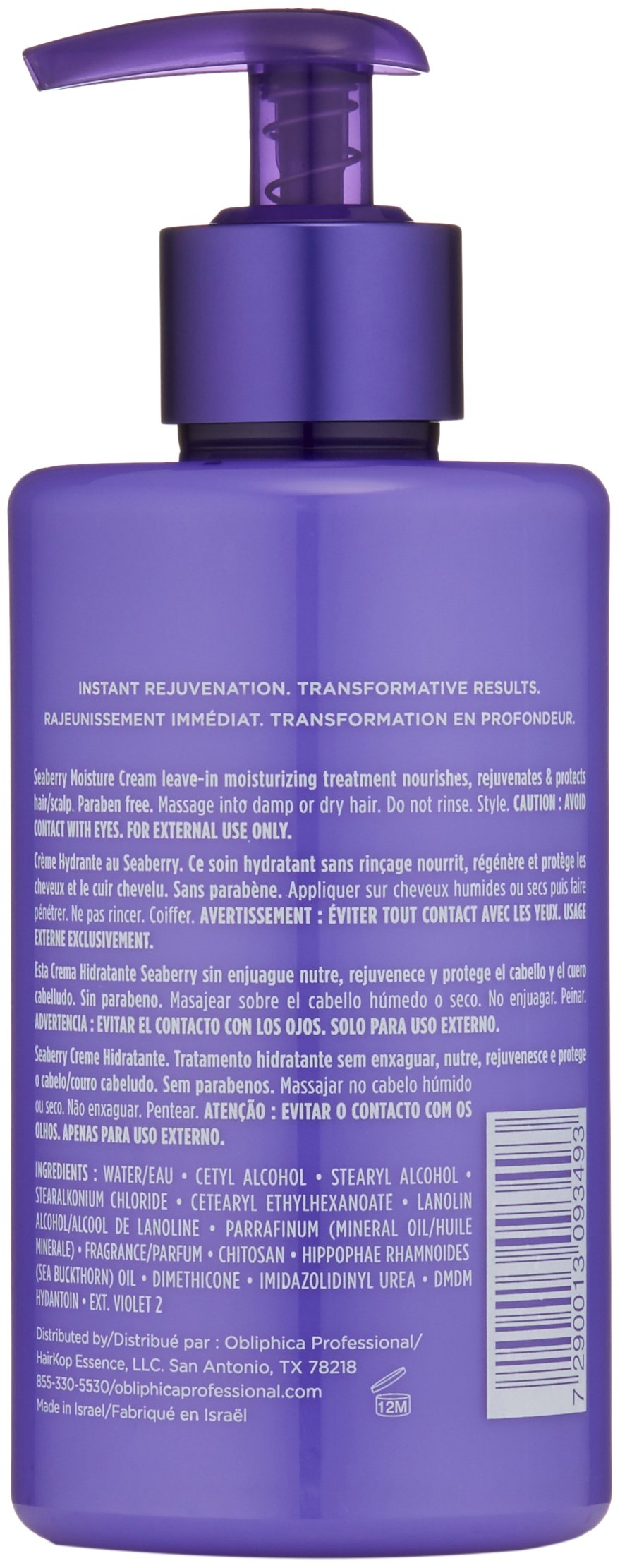 Obliphica Seaberry Leave-In being applied to hair promotes moisture and smoother styling.