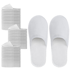 OBMMIRAO disposable slippers for guests in white bulk pack offer hygienic comfort
