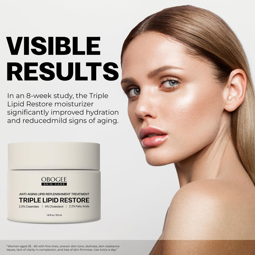 OBOGEE Triple Lipid Restore barrier-boost cream highlighting skin barrier support.