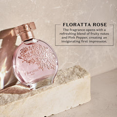 O Boticário Floratta Rose flower bouquet captures the perfume's rose-forward essence.