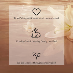 O Boticário Lily Satin fragrance bottle showcases feminine scent with spicy freshness for daily wear.