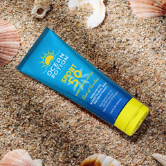 Ocean Potion SPF50 bottle in outdoor workout scene for active protection