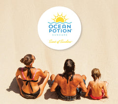 Ocean Potion Sunscreen Lotion SPF85 outdoor-use scene highlights protection.
