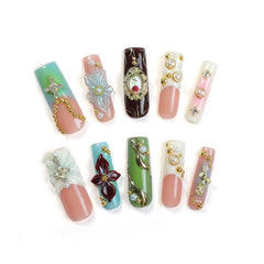 OCOUYVD easy-apply press-on nails enable at-home salon-quality manicure.