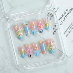 OCOUYVD summer beach 3D seashell nails for quick beach-ready elegance