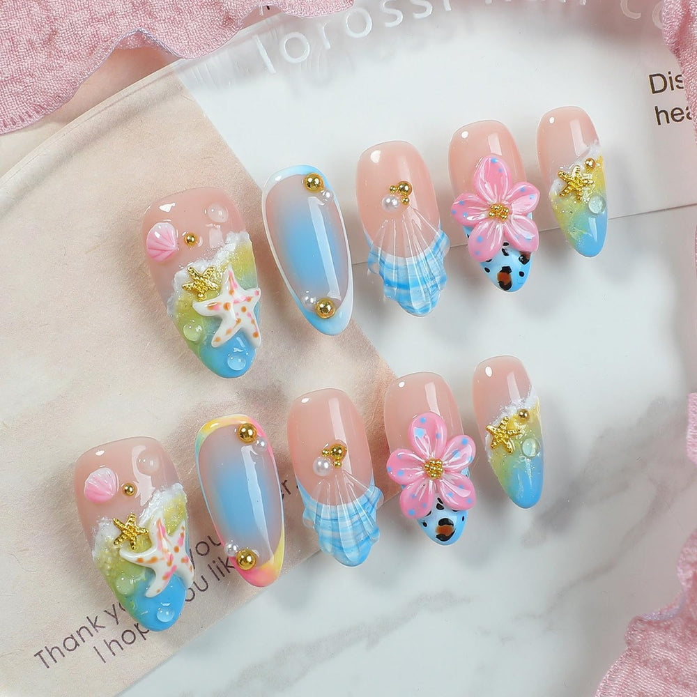OCOUYVD thickened acrylic nails medium almond shape for durable wear