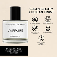 OCTAVIA MORGAN L'AFFAIRE 50ml flacon is travel-friendly for on-the-go.