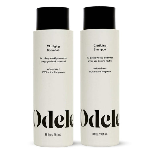 Odele Clarifying Shampoo bottle front shows sulfate-free formula for all hair types