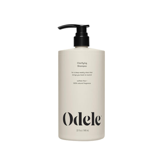Odele Clarifying sulfate-free shampoo bottle front showing deep-clean benefits for all hair types