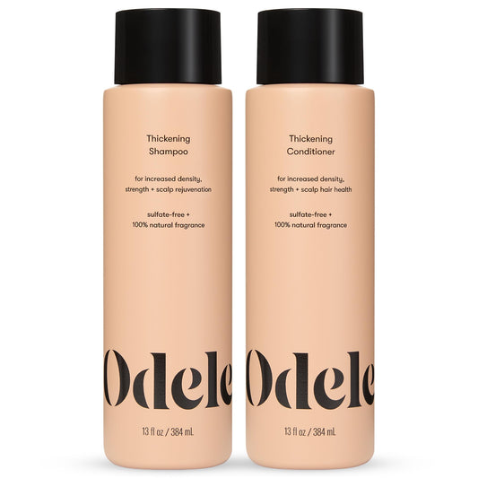 Odele Hair Thickening Shampoo bottle shows density-boosting cleansing for fine hair.