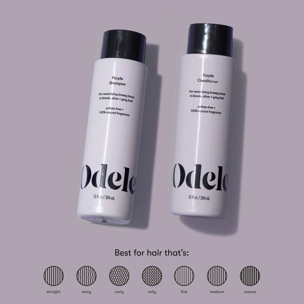 Odele Purple Conditioner bottle front provides lasting moisture for softer hair