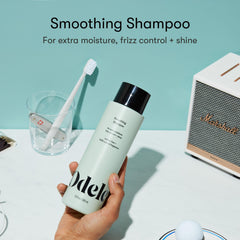 Odele Smoothing Shampoo lather on hair, with frizz control and shine
