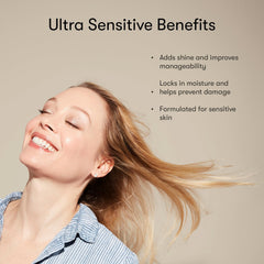 Odele Ultra-Sensitive Shampoo label close-up showing amino acids and oat extract.