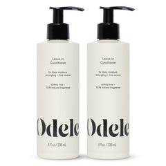 Odele vegan leave-in conditioner bottle front view highlighting detangling and shine.