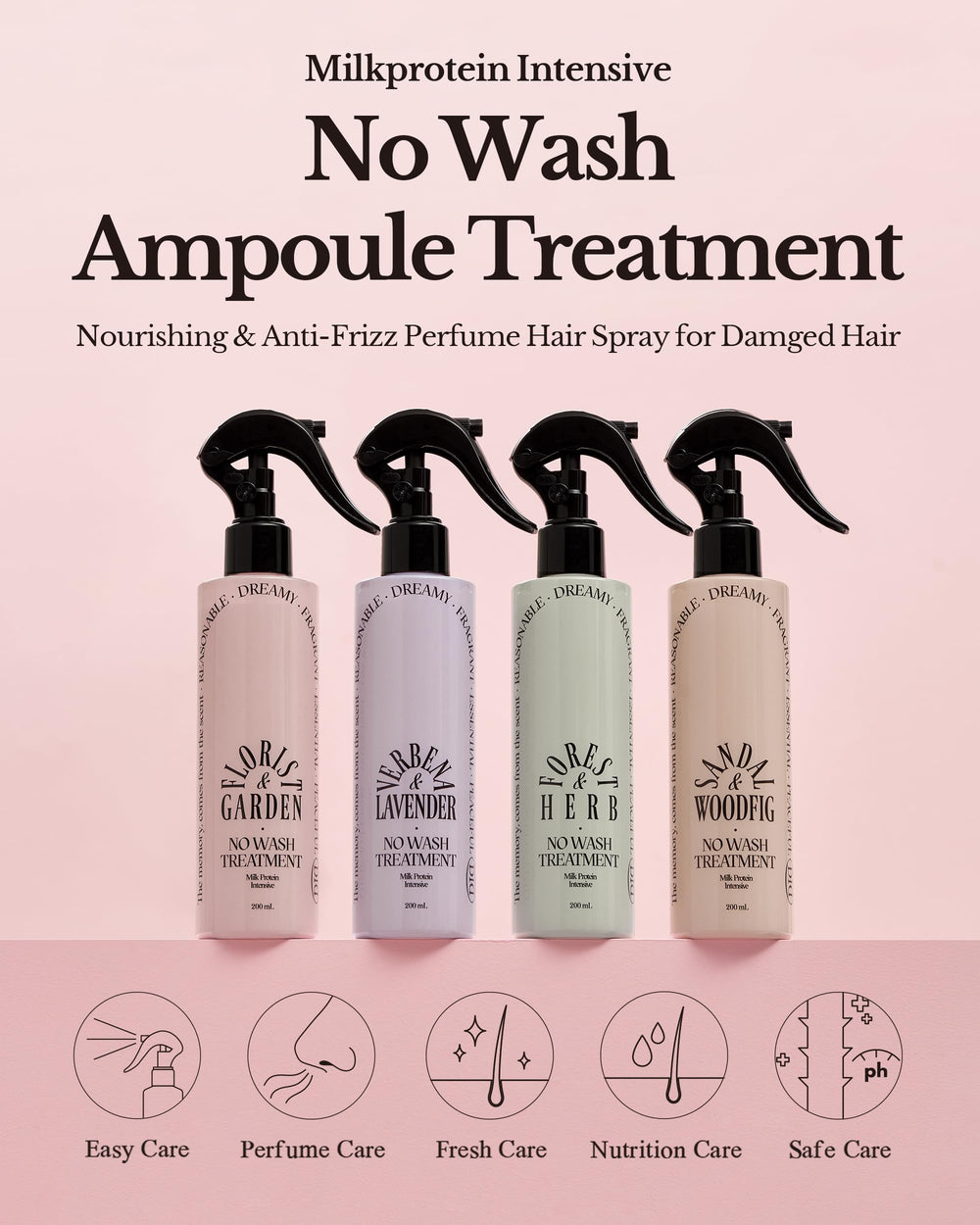 ODID no-wash spray bottle demonstrating easy mist application for frizz control