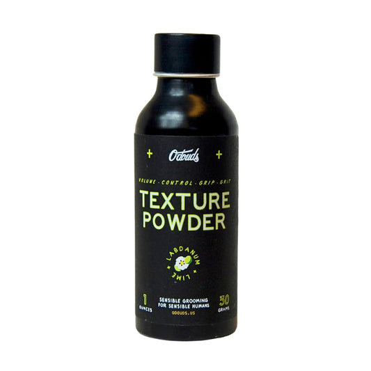O'Douds Texture Powder bottle ready for quick volume and matte finish.