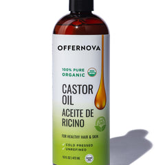Offernova Castor Oil bottle 16oz for easy nightly lash and brow care