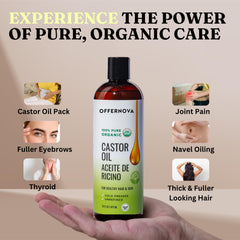 Offernova Castor Oil helps hair shine and strength