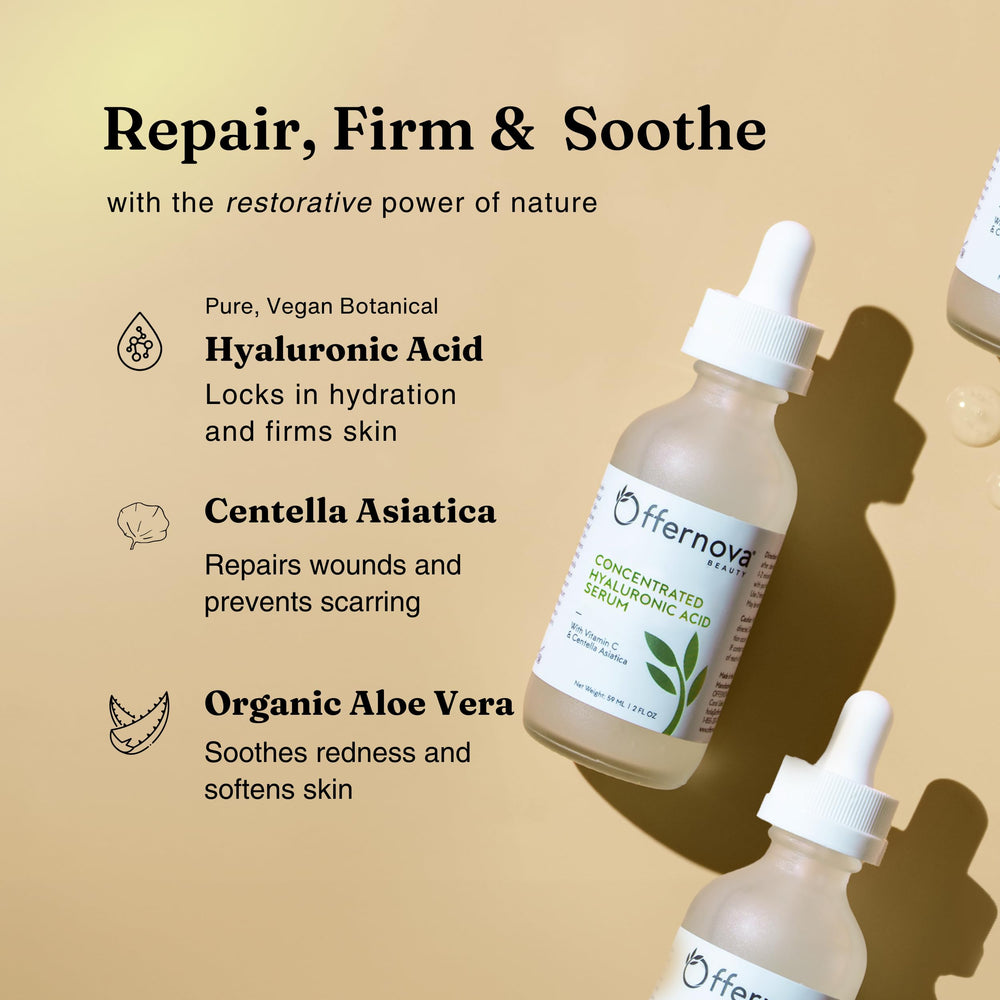 Offernova concentrated serum texture closeup showing light, non-greasy feel.