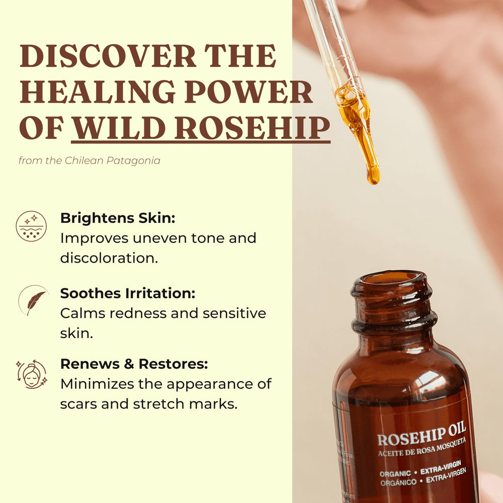 Offernova Rosehip Oil silky texture ready for facial application.
