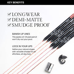 OFIR demi-matte lip liner delivers soft velvet finish