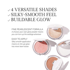 OFIR Pivot Powder Gold Rush crease-free finish hydrates skin.