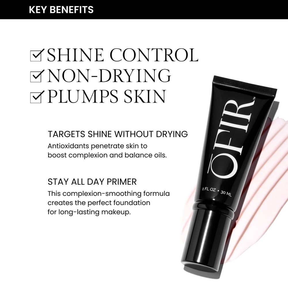 Ofir Skin Prep Matte Primer cap close-up highlighting packaging design.