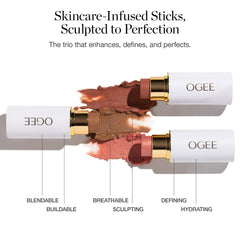 Ogee Face Stick Trio highlighter stick close-up for a luminous glow.