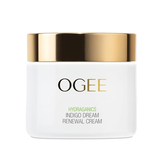 Ogee Indigo Dream Renewal Cream bottle ideal for daily hydration
