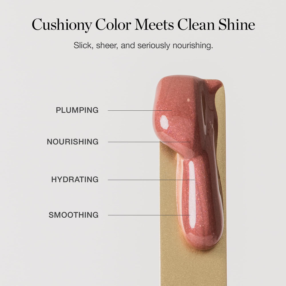 Close-up of Freesia gloss tube with luminous color and smooth texture.