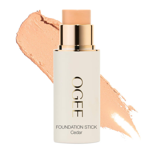 Ogee Sculpted Complexion Foundation Stick Cedar bottle showing balanced skin tone.