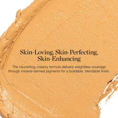 ogee sculpted complexion foundation stick chestnut-13-75w on cheek reveals natural glow.