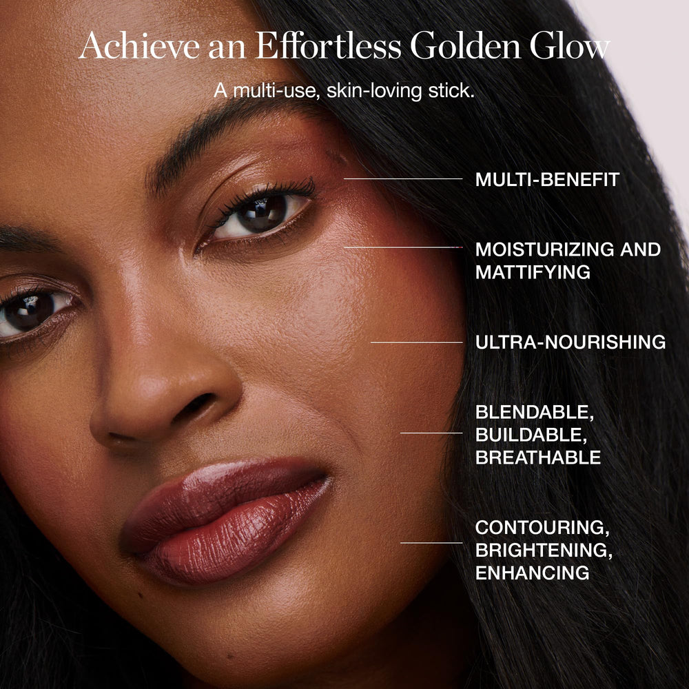Ogee Sculpted Face Stick Topaz Rosy Peach helps blur pores for a polished finish
