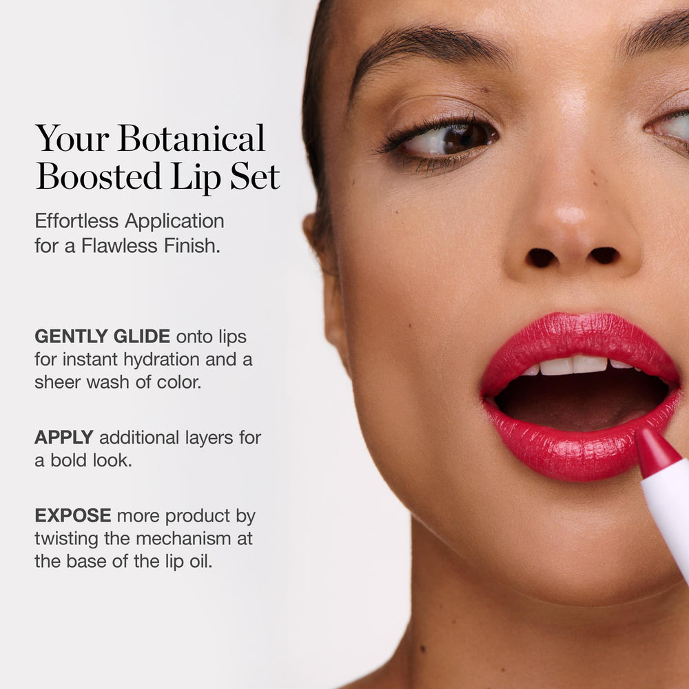 Ogee Blossom Rosalia lip oil shade in dusty rose with soft shine.