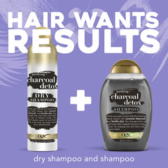 OGX purifying charcoal detox dry shampoo at roots boosts volume