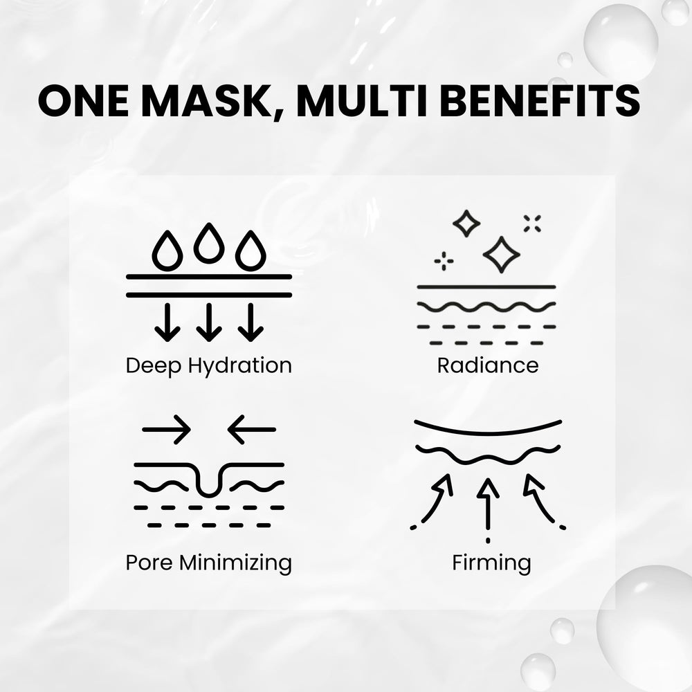 Oh My Pure vegan mucin lifting hydrogel mask absorption focus—serum penetrates for refreshed appearance.