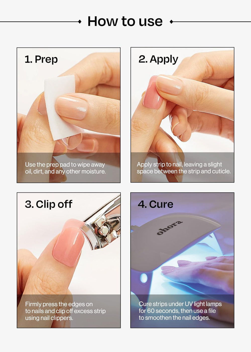 ohora Daily Trio UV/LED lamp compatibility close-up, works with any lamp