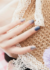 Ohora salon quality nails at home with Gleam Blue glitter.