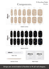 Ohora N Dazzling Night includes prep pads and tools for clean application.