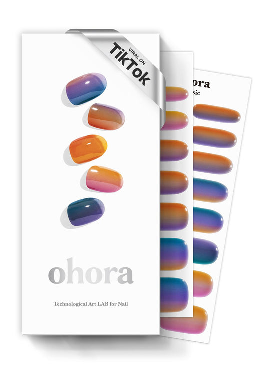 ohora semi cured nail strips blue ombre wraps for salon-like finish