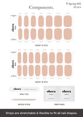 Ohora N Bare Peach vegan-friendly gel nail strips