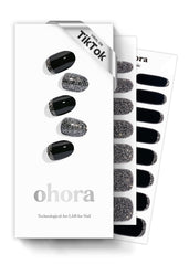 Ohora NP Party Night dark glitter nail wraps with rich gel-like shine