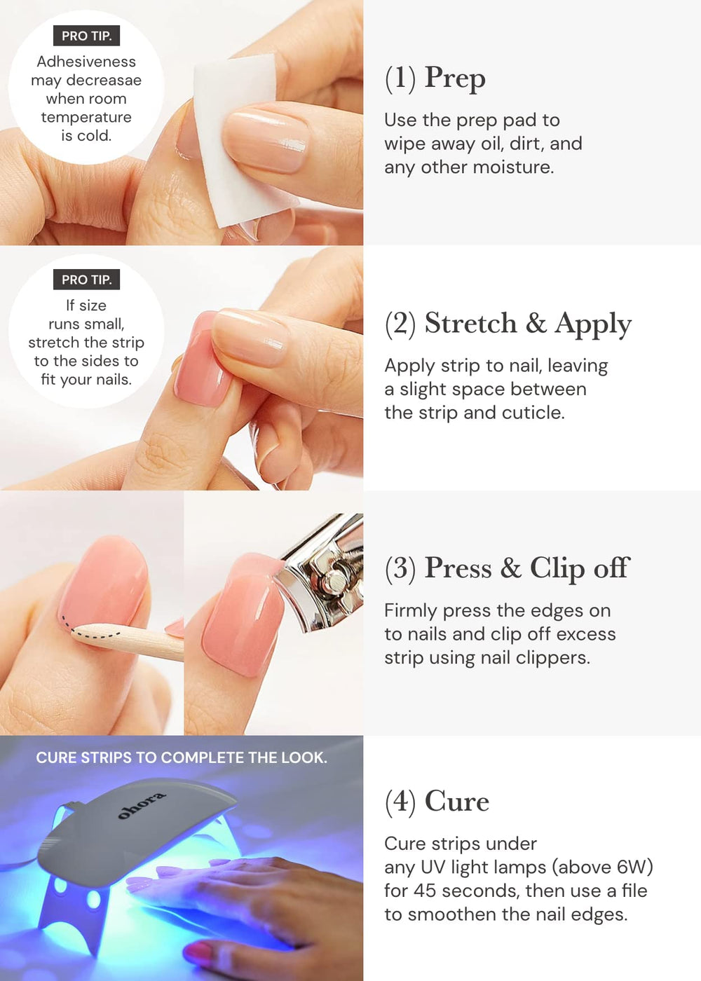 ohora N Sugar French Nude prep pads included in kit